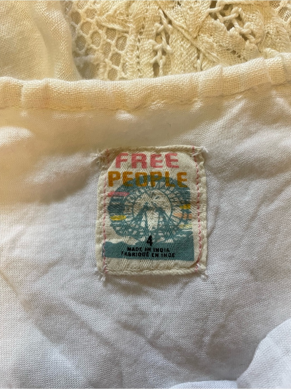Free People White Halter Dress with Yellow Trim - Picture 2 of 3
